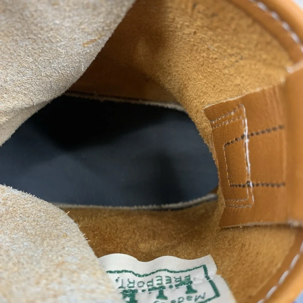 LL Bean Duck Boots Men Size 7 WIDE Shoes Brown Leather Rubber Mid 8